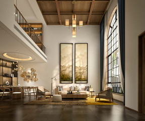 3d render of house living room