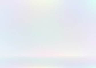 Obraz premium Bright light hologram 3d illustration. Amazing space abstract background. Shiny wonderful empty template. Pastel iridescent transition. Attractive graphic.