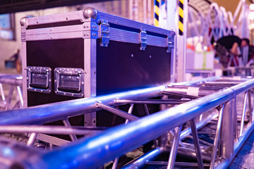 Concert equipment. Containers for transportation of equipment. Concert containers. Boxes with metal...