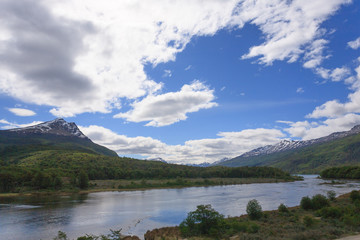 Fototapeta na wymiar Lapataia bay landscape, Tierra del Fuego, Argentina