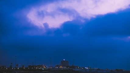 clouds over city