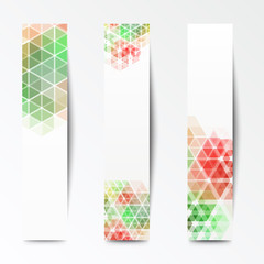  Abstract triangular background of colored shapes shapes. Banners with shadows. Brochure Template