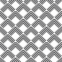 Seamless herringbone pattern with straight lines, black and white geometric vector background