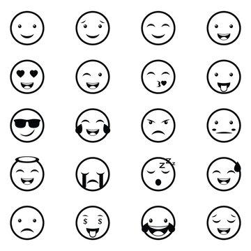 emoticon faces gestures bundle icons vector illustration design. Set of Emoticons. Set of Emoji. Isolated vector illustration on white background