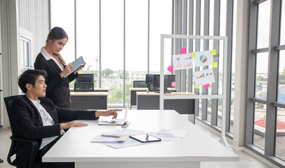 Company executive coaching young personal secretary assistant, team leader or senior manager...