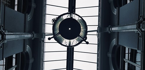 Black and white vintage hanging light 