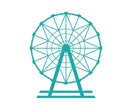 Ferris Wheel Vector Icon. Ferris Wheel Icon In Cartoon Style Isolated On White Background