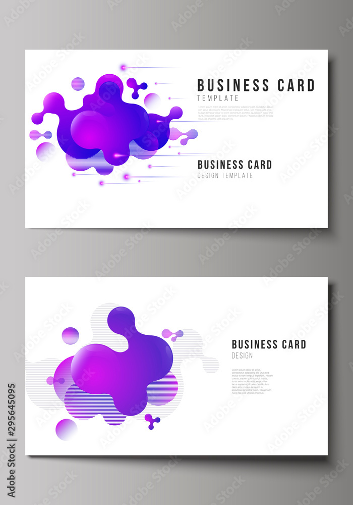 Poster the minimalistic abstract vector illustration of the editable layout of two creative business cards 
