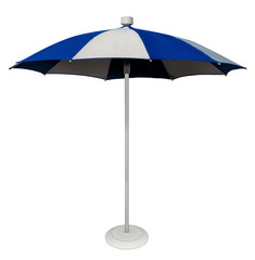 Striped white-blue umbrella