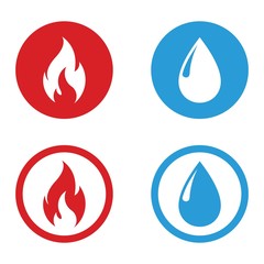 icon fire and water. vector illustration