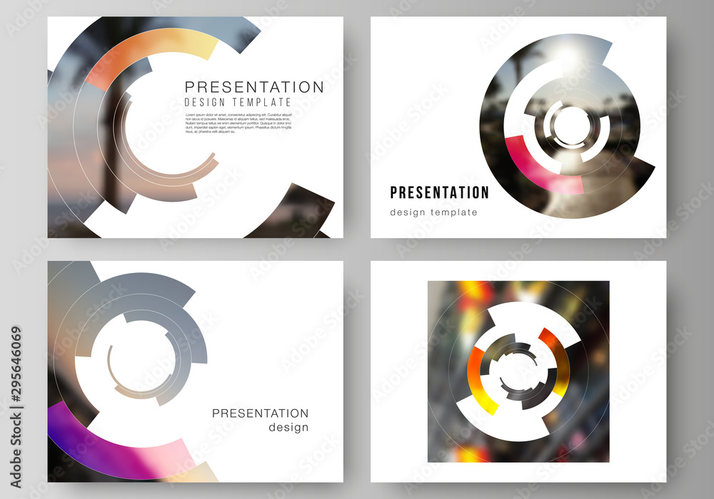 Poster the minimalistic abstract vector layout of the presentation slides design business templates. futuri
