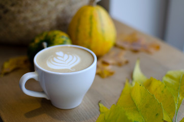 Blurred coffee latte art.