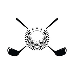 Golf logo template. Vector label of golf. Logo of golf championship. Vector illustration.