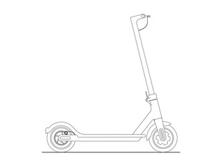 Detailled vector illustrationof an electric scooter isolated in white background