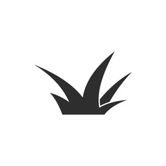 Black lawn grass icon vector design template. Isolated on white background.