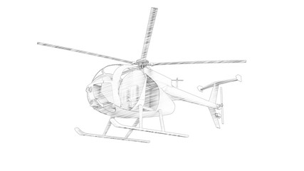 3d rendering of a small helicopter isolated in white background © Sepia100