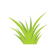 Green lawn grass icon vector design template. Isolated on white background.
