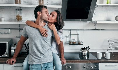 Family in kitchen