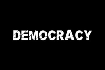 Broken Democracy in danger - democratic system is deteriorating and worsening. Vector illustration