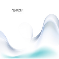  The movement of the elegant lines of a smoky blue wave on an abstract background