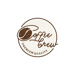 Fototapeta premium Coffee logo for cafe resto and product label - food drink - coffee seed farm