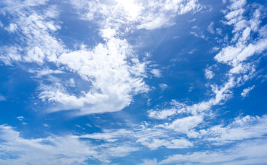 Cloudy blue sky nature background
