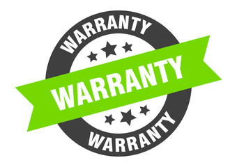 Obraz premium warranty sign. warranty black-green round ribbon sticker