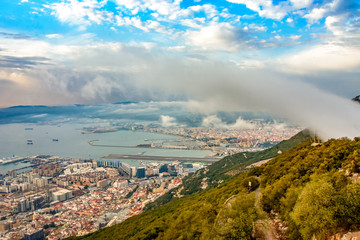Gibraltar UK Cityscape Port Sunset Hill Rock View Scene amazing view