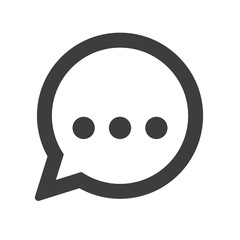 Chat icon. Simple speech bubble vector isolate on white background.