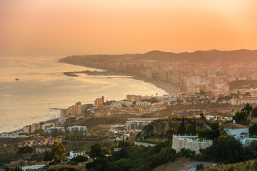 Fototapeta na wymiar Benalmadena Malaga Costa del Sol Spain Sunset Beautiful View