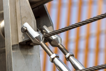 Old used silver little turnbuckle. metal support puller