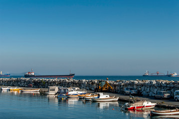 Fototapeta premium Istanbul, Turkey, 14 July 2016: Fisher shelter, Samatya, Fatih.