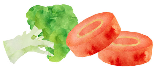 ブロッコリーとにんじんのイラスト