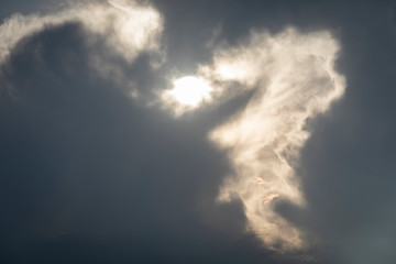 Fototapeta na wymiar amazing cloud sky with sun light