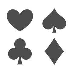 Poker flat icon card suites game and sign symbol logo illustration design