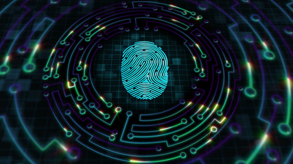 Abstract Fingerprint Circuit Electronic Background