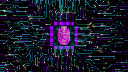 Abstract Fingerprint Circuit Electronic Background
