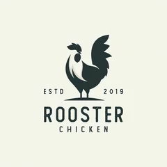 Foto op Plexiglas modern rooster silhouette logo, animal vector illustration design © EndR_ID