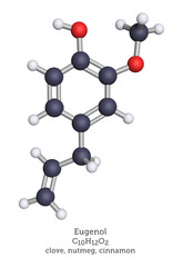 Molecular structure of eugenol from clove oil