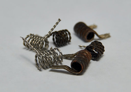 Close up twisted coils for e cig or electronic cigarette for vape devices