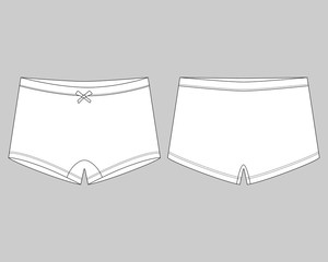 Kids mini short knickers underwear. Lady underpants. Female white knickers.