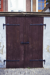 old dark vintage doors in Poland