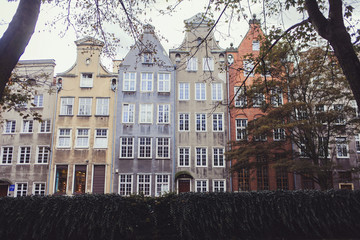 Obraz premium Picturesque old houses in a poland city Gdansk