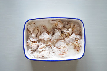 唐揚げの片栗粉の衣