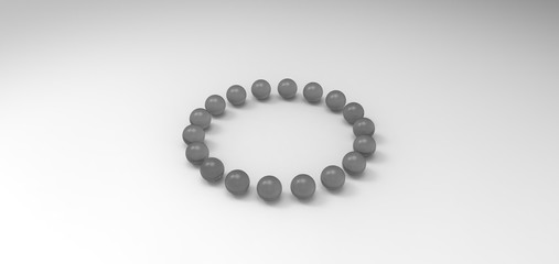 ball rendering in a gray background