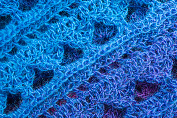 handmade multicolor crochet background with single crochet and double crochet stitches