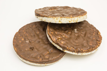 heap of puffed chocolate rice cakes