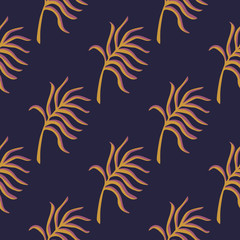 Fototapeta na wymiar Vintage tropical pattern, palm leaves seamless botanical background.