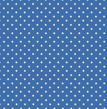 Vector pattern with yellow polka dots on blue background