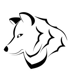 black white wolf vector logo design